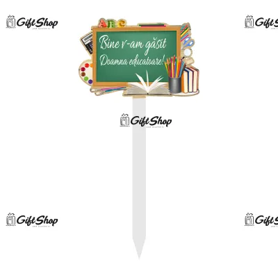 Bine v-am gasit in noul doamna educatoare, topper lemn, model b